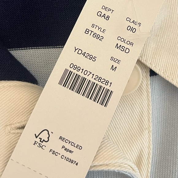 J. Crew Long Sleeve Cotton Rugby Shirt NWT - Picture 5 of 5